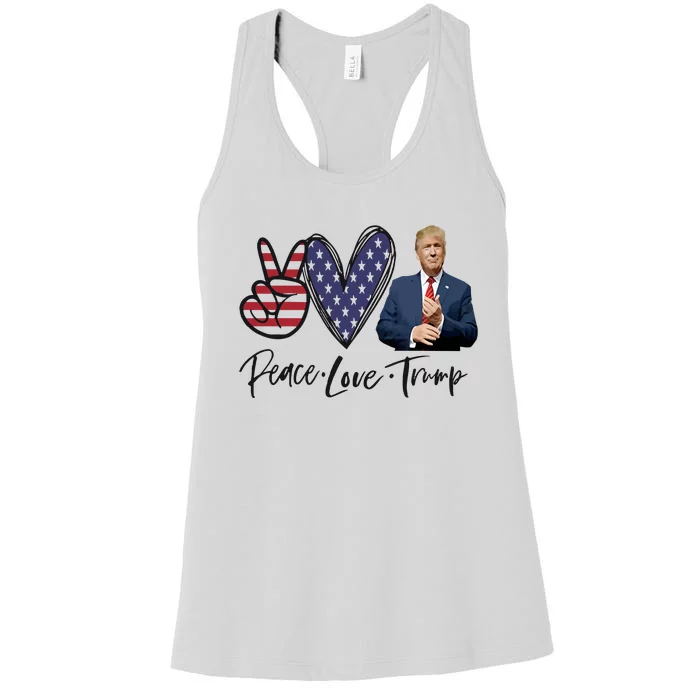 Peace Love Trump Funny Trump Girl Women's Racerback Tank