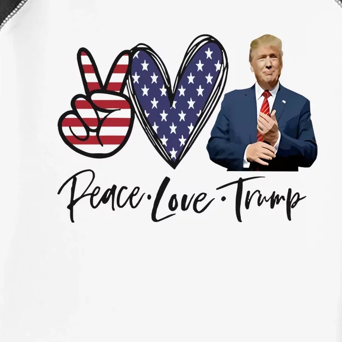 Peace Love Trump Funny Trump Girl Infant Baby Jersey Bodysuit