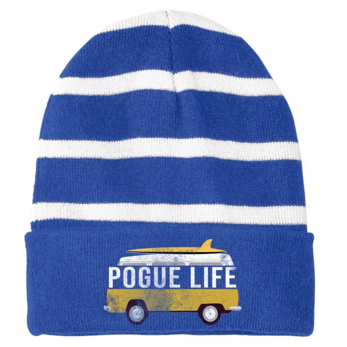 Pogue Life The Bronco Striped Beanie with Solid Band