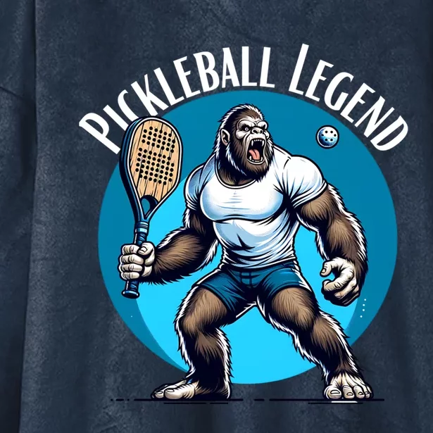 Pickleball Lover Team Bigfoot Funny Pickleball Legend Meaningful Gift Hooded Wearable Blanket