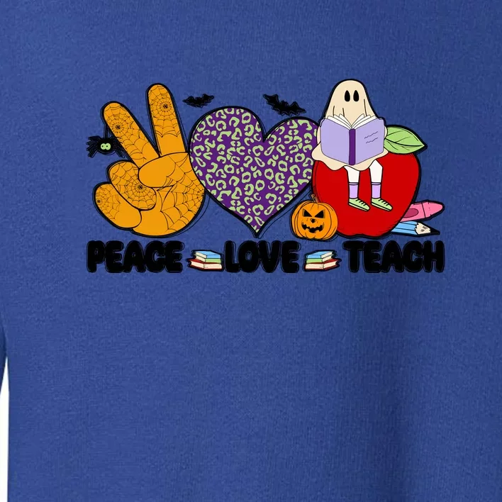 Peace Love Teach Teacher Halloween Costume For Men Gift Toddler Sweatshirt