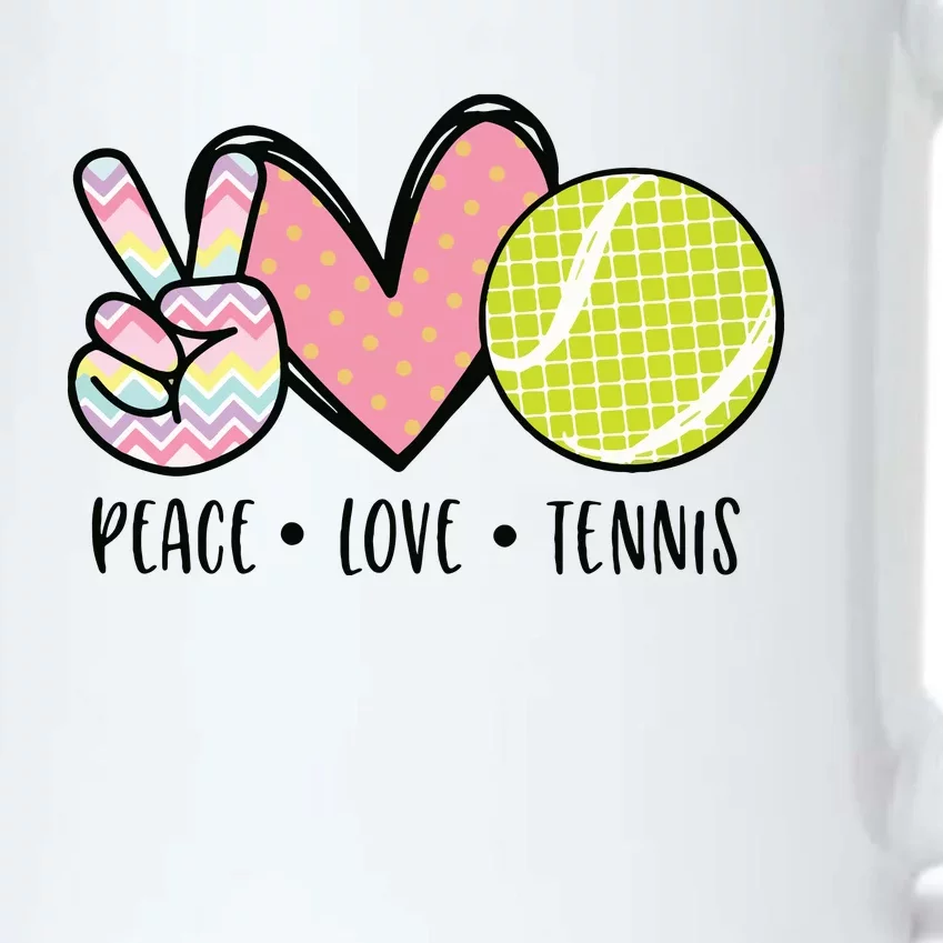 Peace Love Tennis Cute Design Black Color Changing Mug