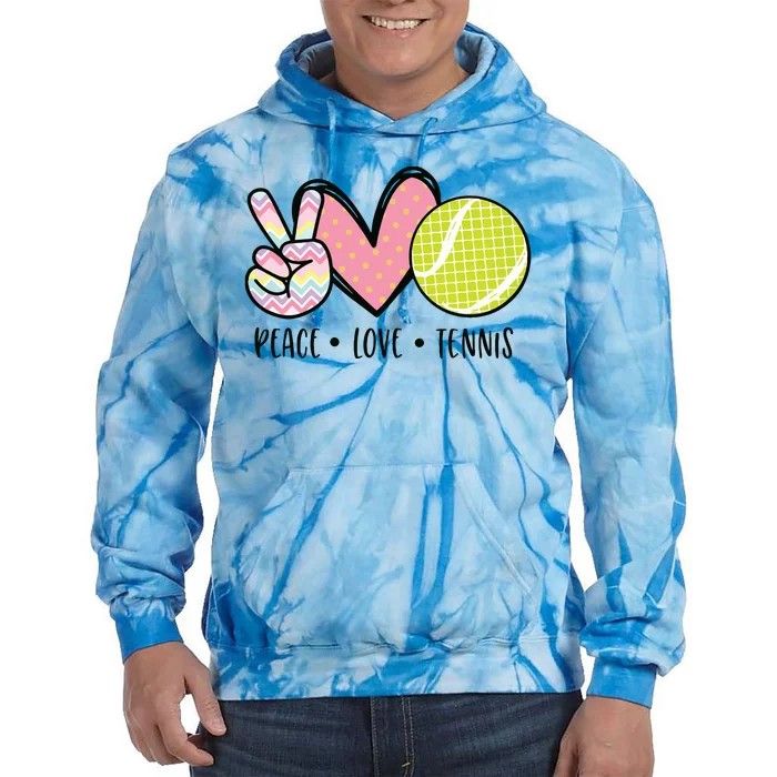 Peace Love Tennis Cute Design Tie Dye Hoodie