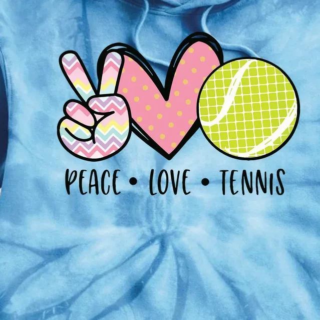 Peace Love Tennis Cute Design Tie Dye Hoodie