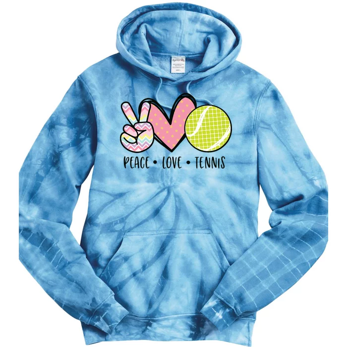 Peace Love Tennis Cute Design Tie Dye Hoodie