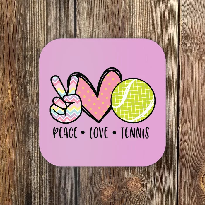 Peace Love Tennis Cute Design Coaster