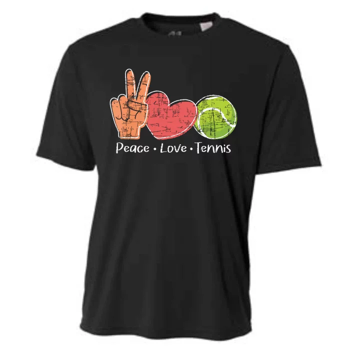 Peace Love Tennis Tournament Player Cooling Performance Crew T-Shirt