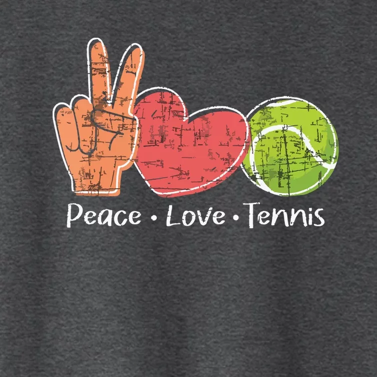 Peace Love Tennis Tournament Player Women's Crop Top Tee