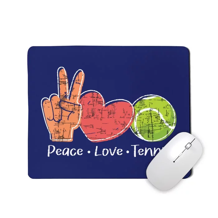 Peace Love Tennis Tournament Player Mousepad