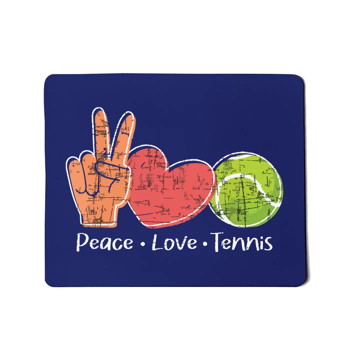 Peace Love Tennis Tournament Player Mousepad