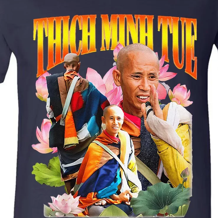 Peace Lotus Thich Minh Tue Buddha Vietnam Buddha V-Neck T-Shirt