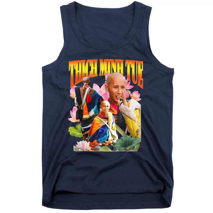 Peace Lotus Thich Minh Tue Buddha Vietnam Buddha Tank Top