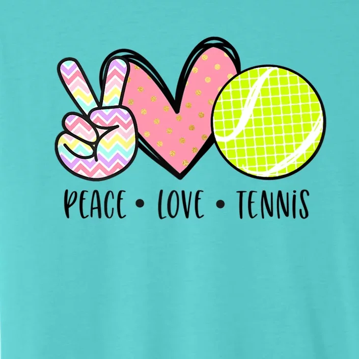 Peace Love Tennis Cute Design Gift For Women Ns Little Girls Gifts ChromaSoft Performance T-Shirt