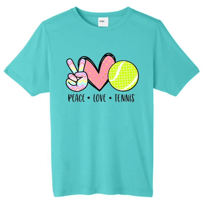 Peace Love Tennis Cute Design Gift For Women Ns Little Girls Gifts ChromaSoft Performance T-Shirt