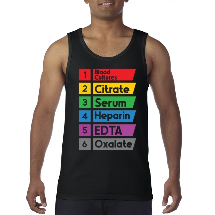 Phlebotomy Lab Technician Order Of Draw Phlebotomist Tank Top