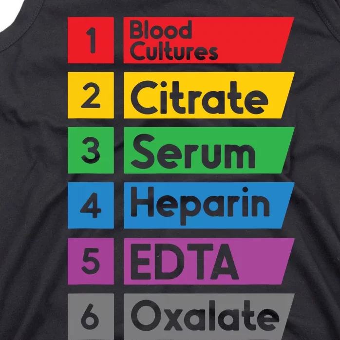 Phlebotomy Lab Technician Order Of Draw Phlebotomist Tank Top