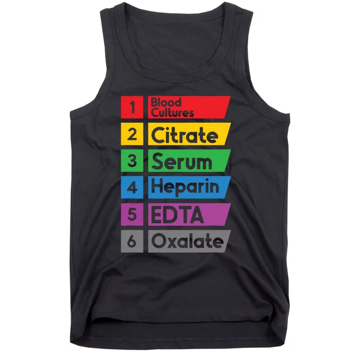 Phlebotomy Lab Technician Order Of Draw Phlebotomist Tank Top