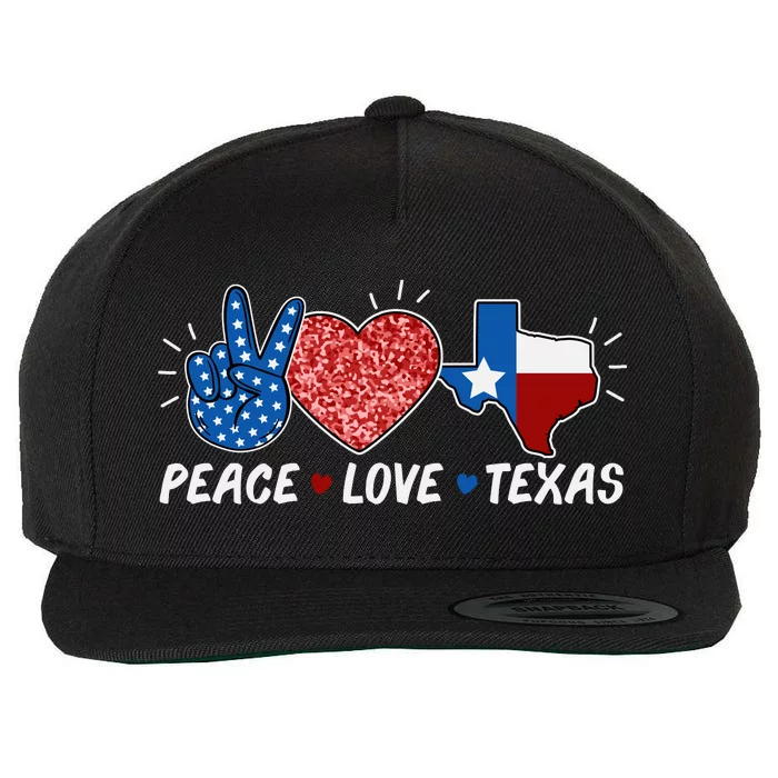 Peace Love Texas Graphic Plus Size For Dads Moms Wool Snapback Cap