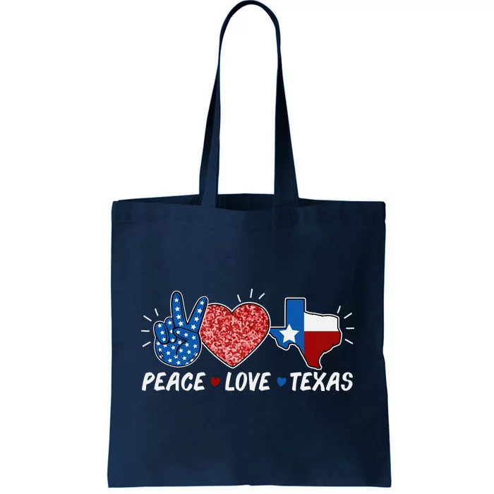 Peace Love Texas Graphic Plus Size For Dads Moms Tote Bag