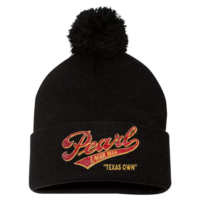 Pearl Lager Texas Beer Pom Pom 12in Knit Beanie