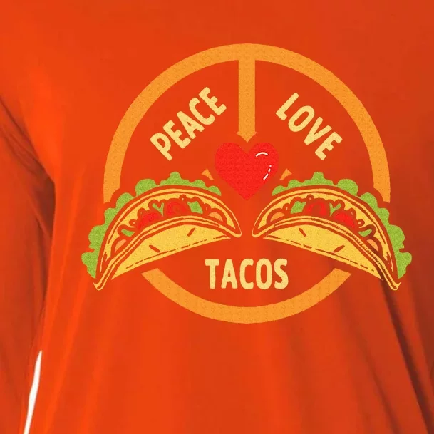 Peace Love Tacos Cinco De Mayo Mexican Fiesta Cooling Performance Long Sleeve Crew