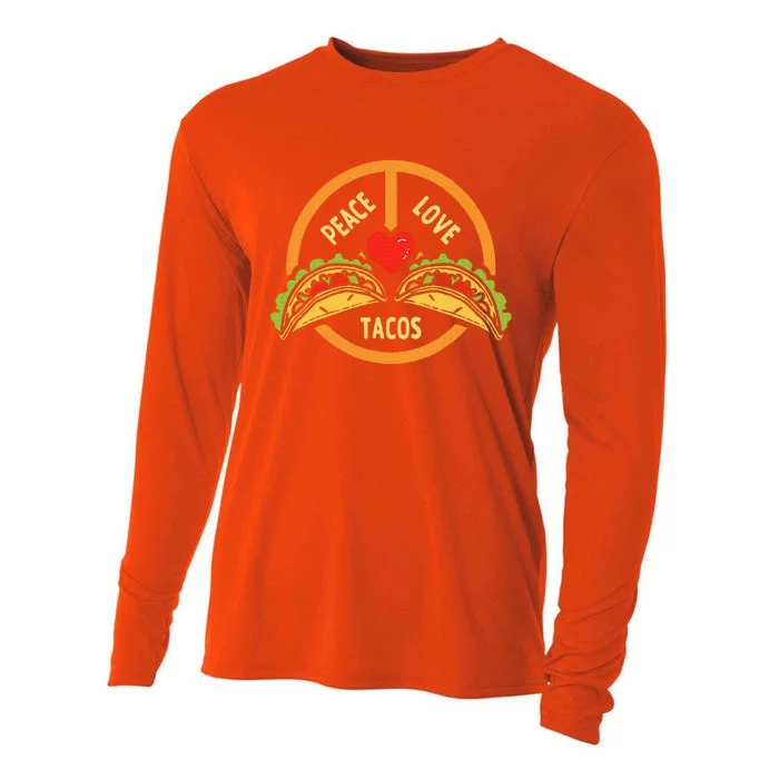 Peace Love Tacos Cinco De Mayo Mexican Fiesta Cooling Performance Long Sleeve Crew