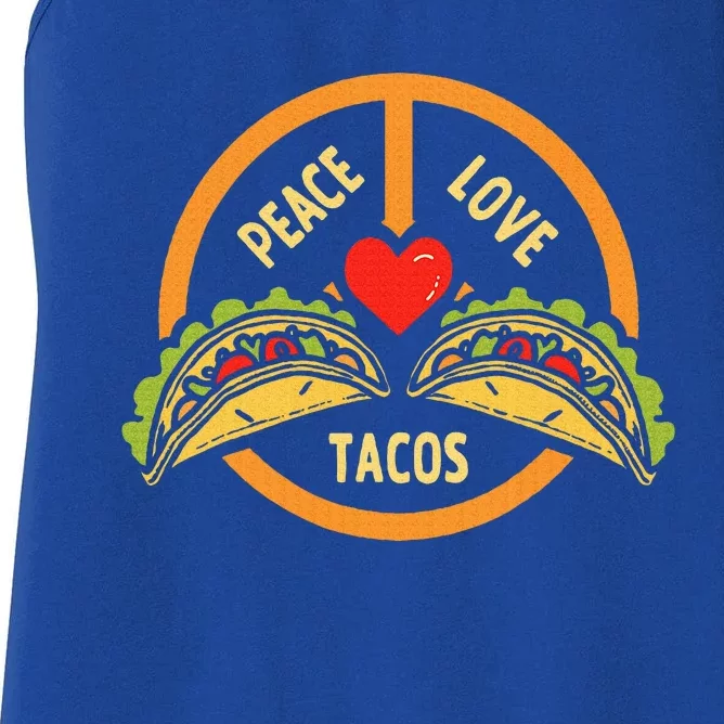 Peace Love Tacos Cinco De Mayo Mexican Fiesta Women's Racerback Tank