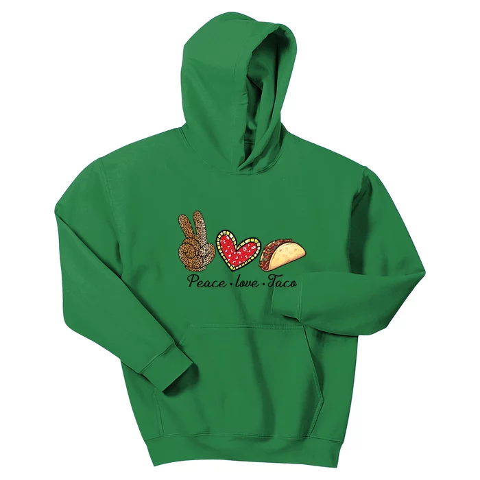 Peace Love Tacos Cinco De Mayo Fiesta Mexican Hippie Women Kids Hoodie