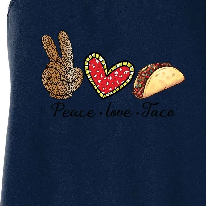 Peace Love Tacos Cinco De Mayo Fiesta Mexican Hippie Women Women's Racerback Tank