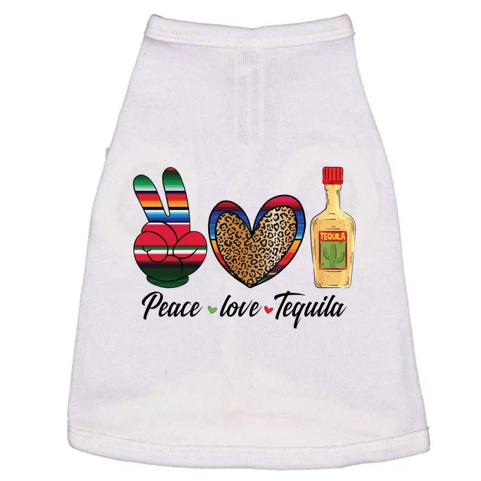 Peace Love Tequila Cinco De Mayo Leopard Heart Doggie Tank