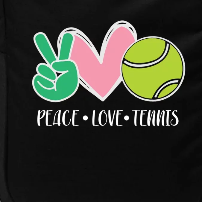 Peace Love Tennis Sports Athlete Ball Game Player Gift Impact Tech Backpack