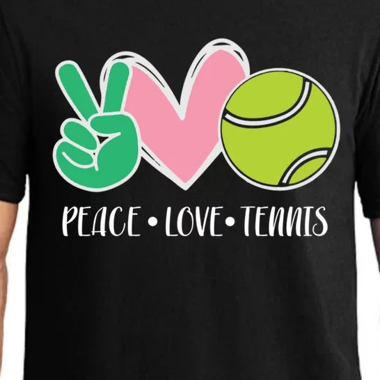 Peace Love Tennis Sports Athlete Ball Game Player Gift Pajama Set