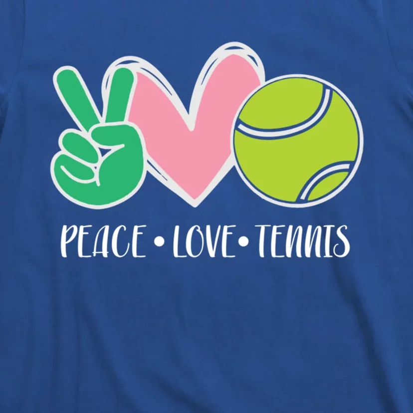 Peace Love Tennis Sports Athlete Ball Game Player Gift T-Shirt