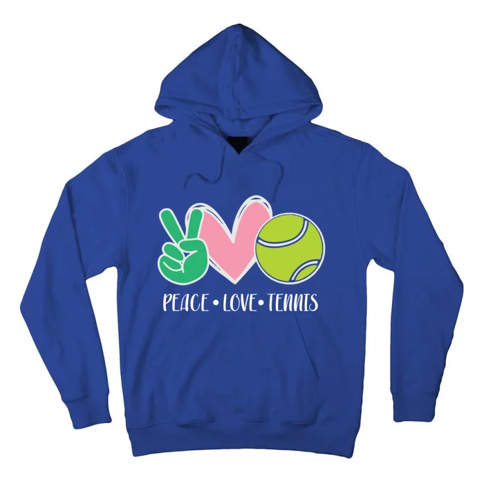 Peace Love Tennis Sports Athlete Ball Game Player Gift Tall Hoodie