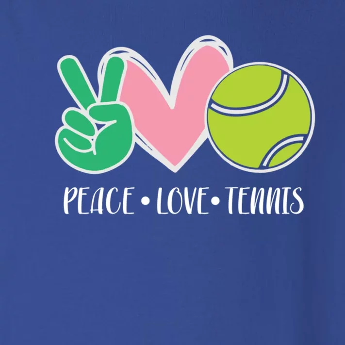 Peace Love Tennis Sports Athlete Ball Game Player Gift Toddler Long Sleeve Shirt