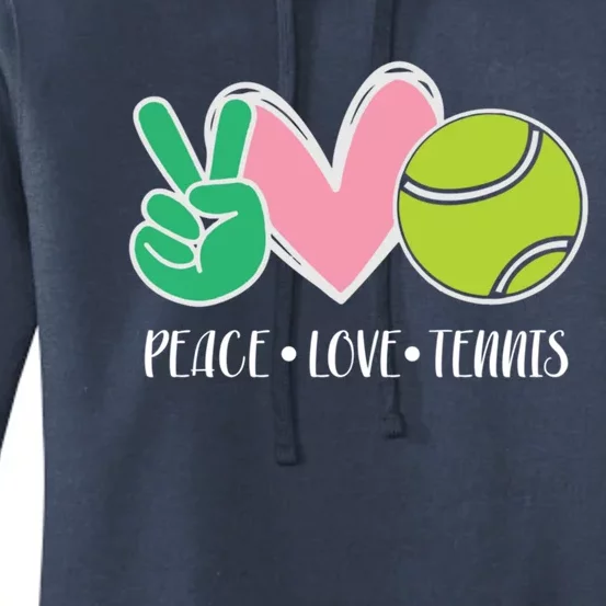 Peace Love Tennis Sports Athlete Ball Game Player Gift Women's Pullover Hoodie