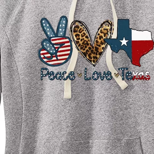 Peace Love Texas TX Texas Flag Funny City Home Roots Women's Fleece Hoodie