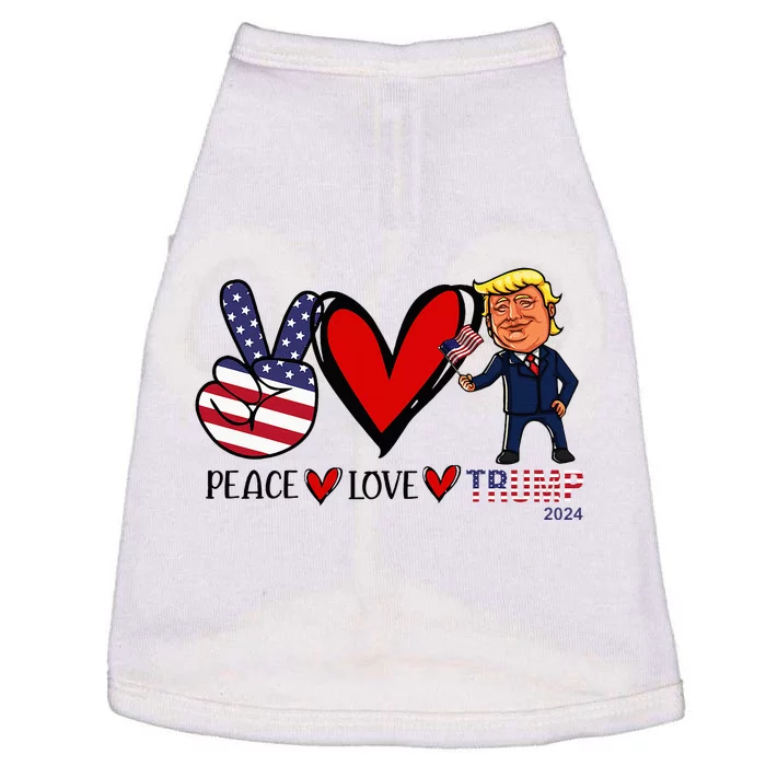 Peace Love Trump 2024 Us Flag President Trump Return Support Doggie Tank