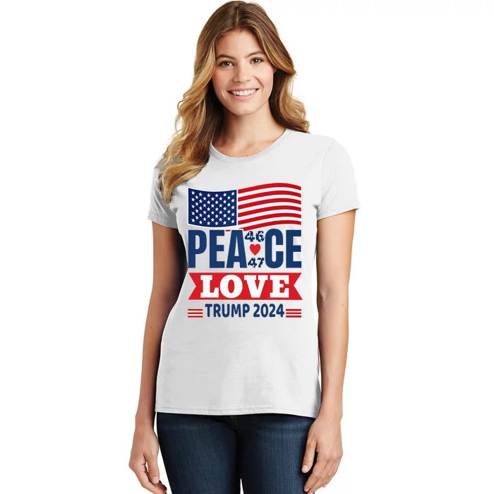 Peace Love Trump 2024 Women's T-Shirt