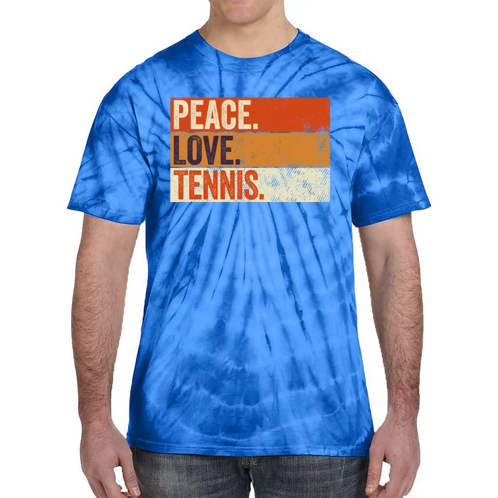 Peace Love Tennis Funny Mother Father Tennis Lover Vintage Gift Tie-Dye T-Shirt