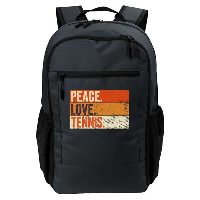 Peace Love Tennis Funny Mother Father Tennis Lover Vintage Gift Daily Commute Backpack