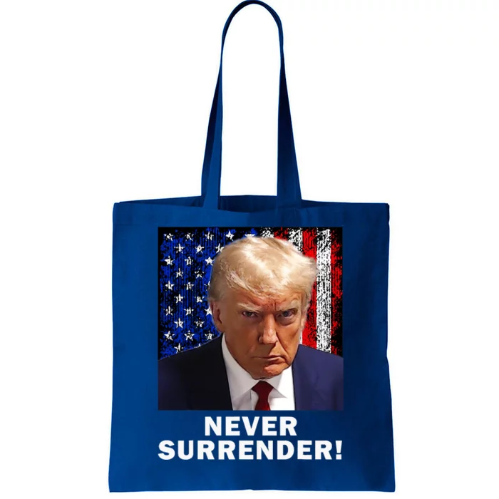 President Legend Trump 2024 Mugshot Never Surrender Tote Bag