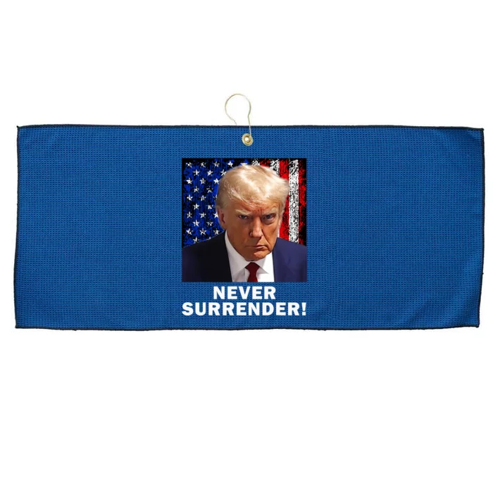 President Legend Trump 2024 Mugshot Never Surrender Large Microfiber Waffle Golf Towel