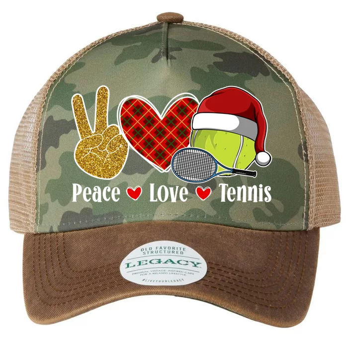 Peace Love Tennis Christmas Tennis Player Xmas Party Cool Gift Legacy Tie Dye Trucker Hat