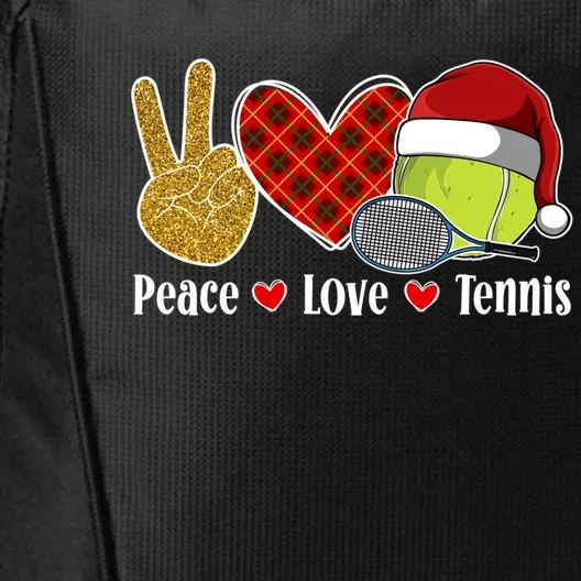 Peace Love Tennis Christmas Tennis Player Xmas Party Cool Gift City Backpack