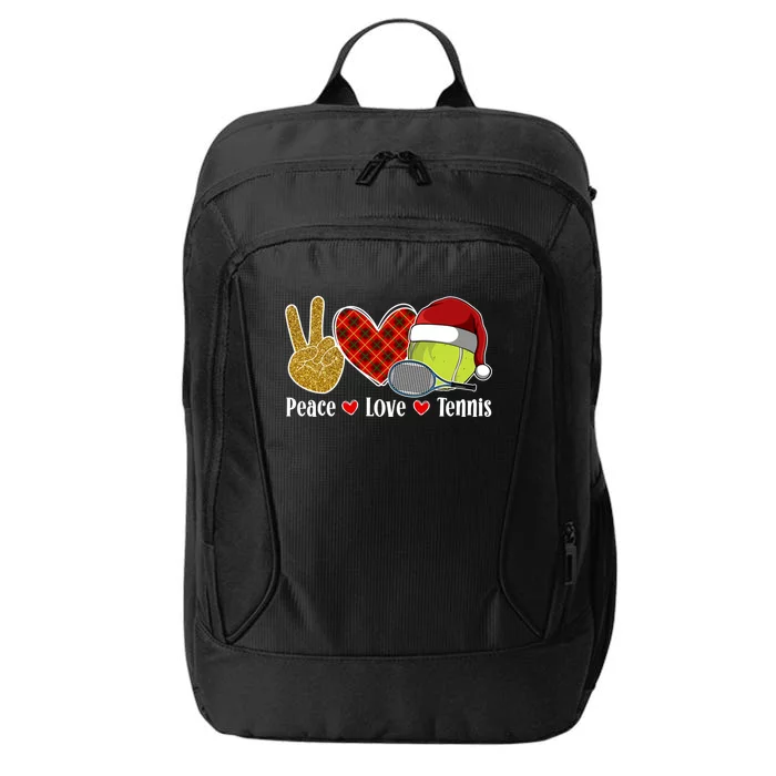 Peace Love Tennis Christmas Tennis Player Xmas Party Cool Gift City Backpack