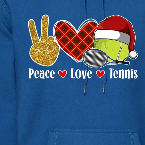 Peace Love Tennis Christmas Tennis Player Xmas Party Cool Gift Premium Hoodie