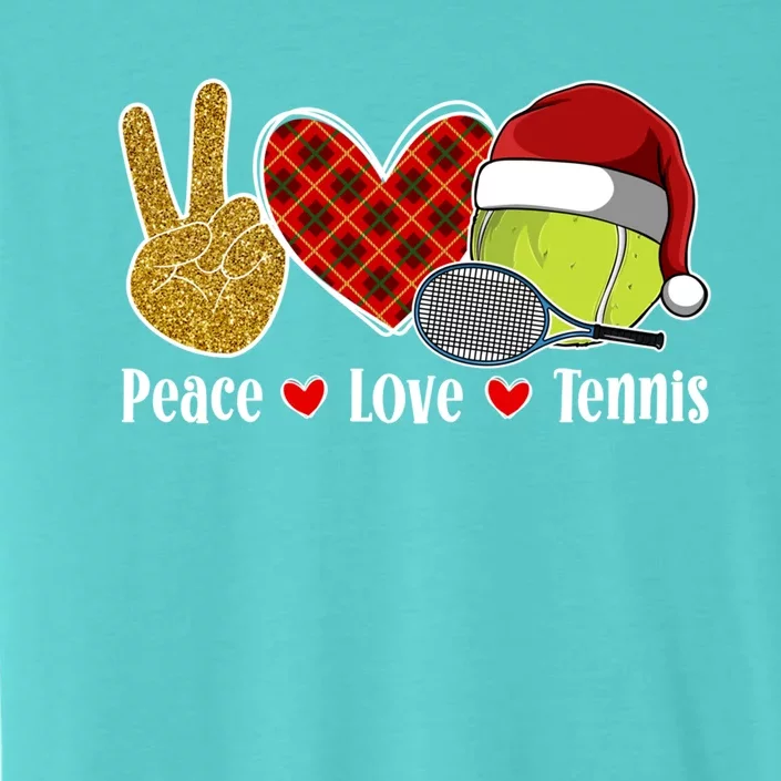 Peace Love Tennis Christmas Tennis Player Xmas Party Cool Gift ChromaSoft Performance T-Shirt