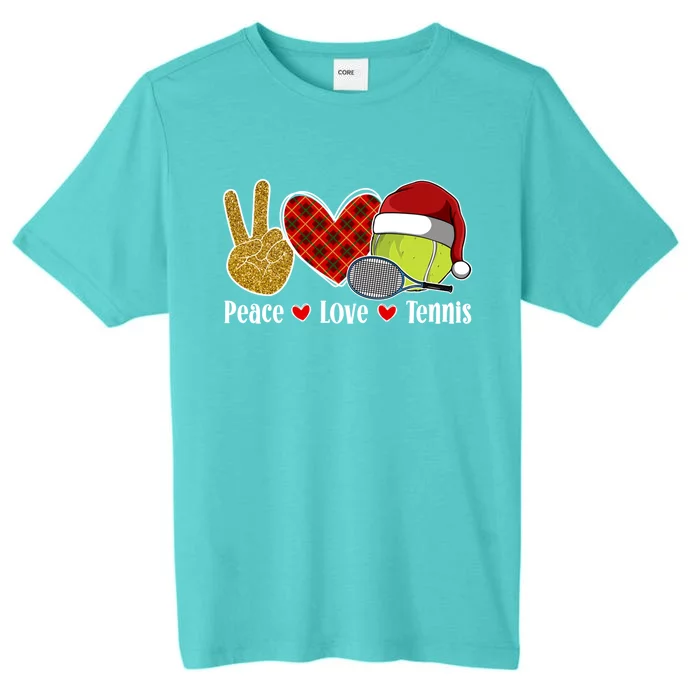 Peace Love Tennis Christmas Tennis Player Xmas Party Cool Gift ChromaSoft Performance T-Shirt