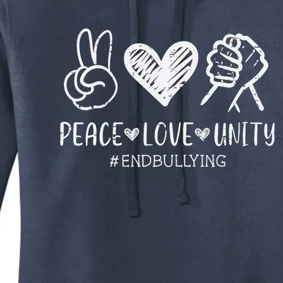 Peace Love Unity Orange Anti Bullying Unity Day Kids Women's Pullover Hoodie